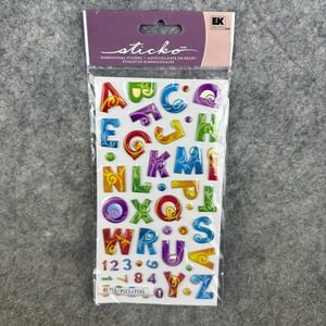 Sticko EK Success Colorful Flourish Alpha SM Dimensional Stickers 49pc 52-10158